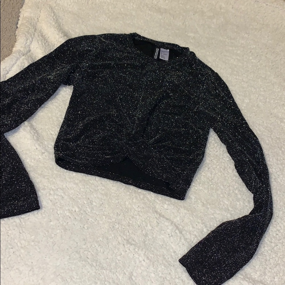 black and silver crop top